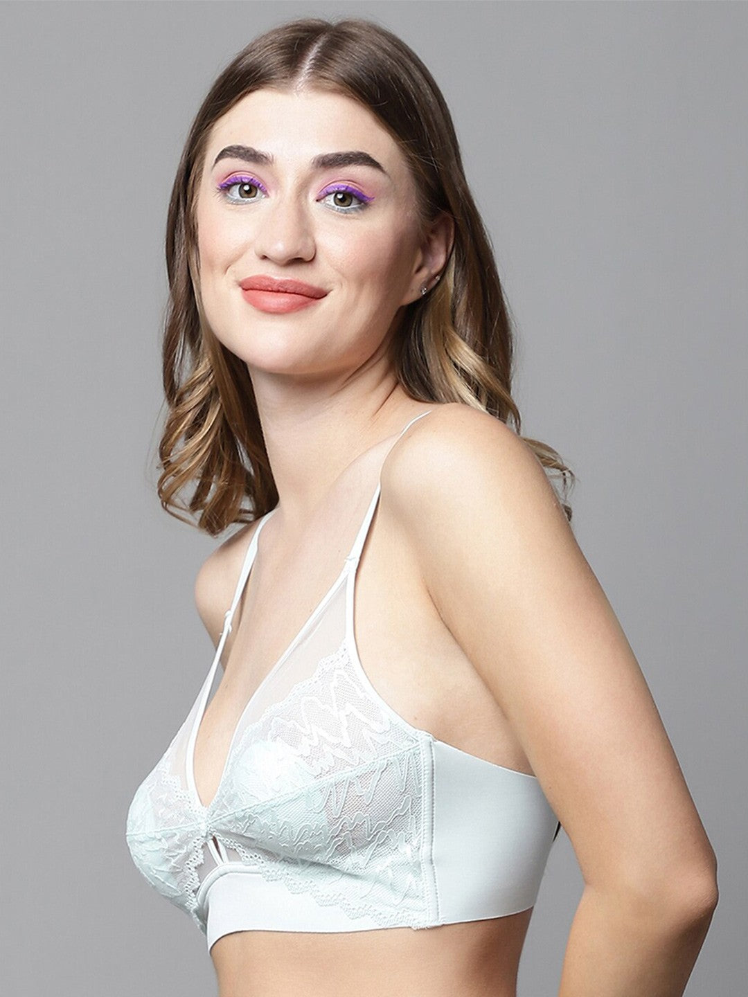 Medium Coverage Lightly Padded Lace Bralette Bra