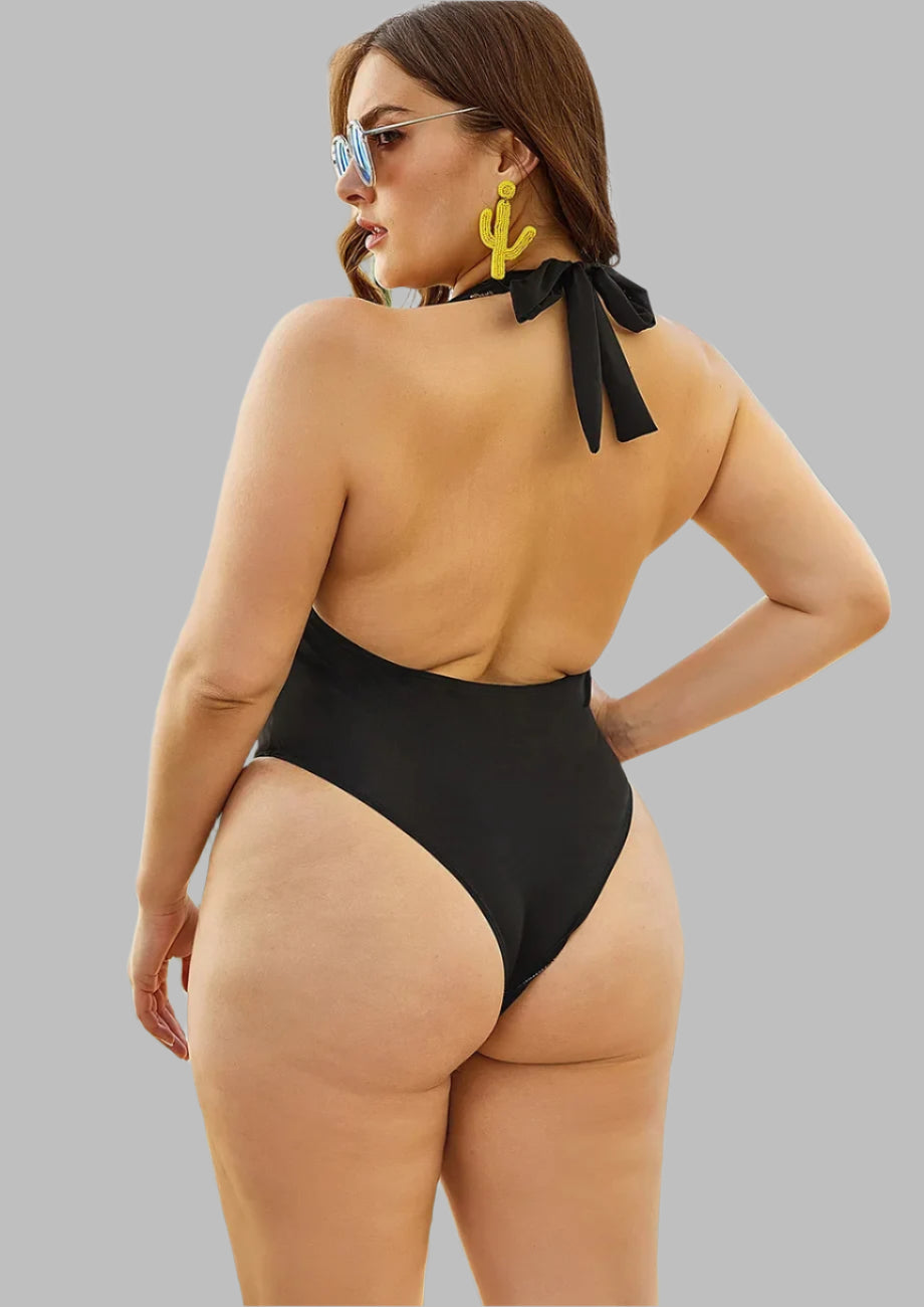 Backless Plus Size Swimsuit
