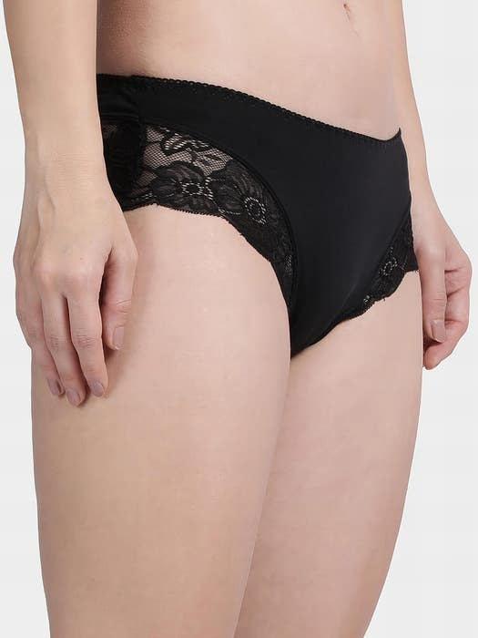 Black Beauty Hipster Decorative Lace Panty
