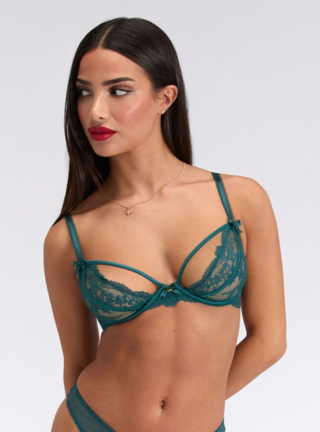 Non Padded Plunge Bra - Teal