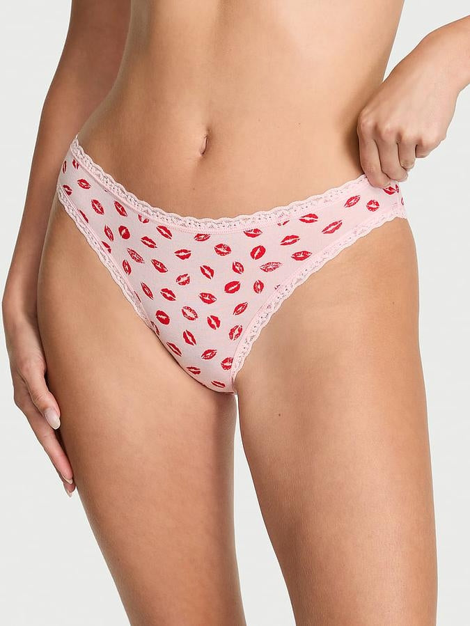 Printed Low-Waist Bikini Panty - Pink
