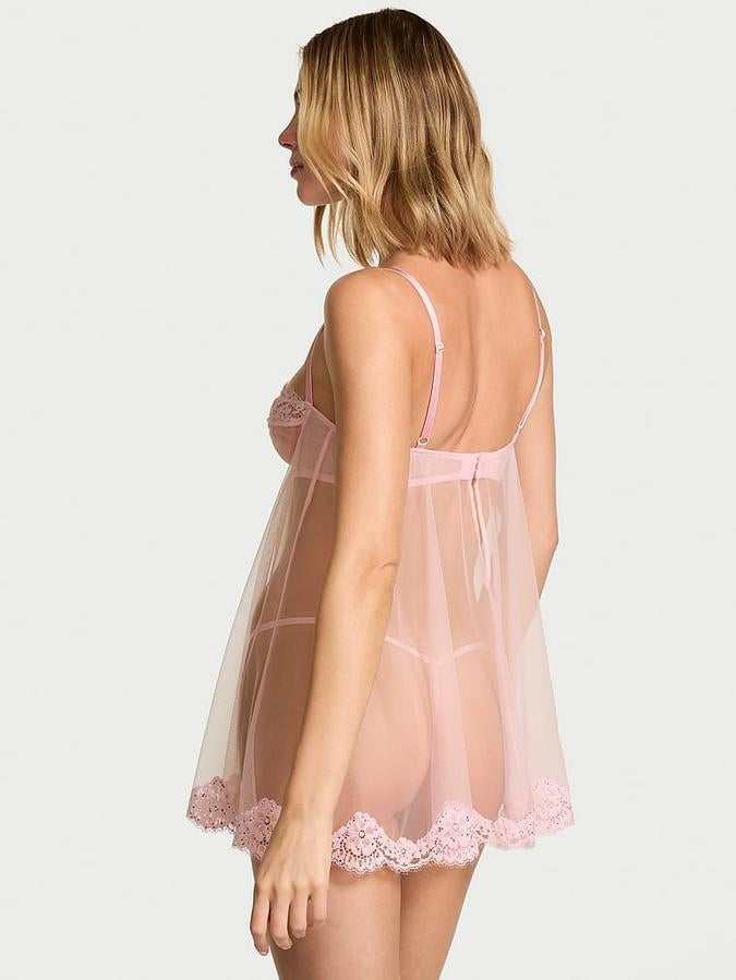 Dream Angels Chiffon Balconette Babydoll Set