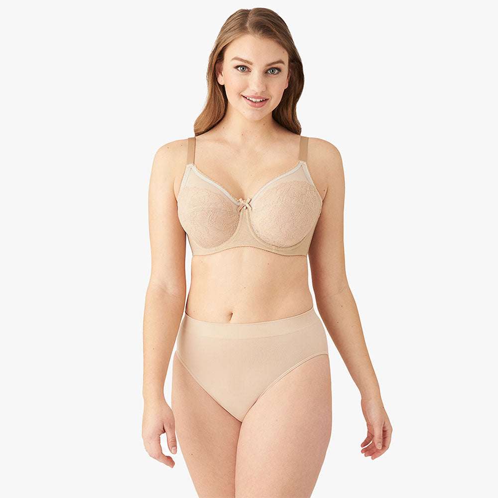 Roxanne Non Padded Underwired Longline Bra - Beige