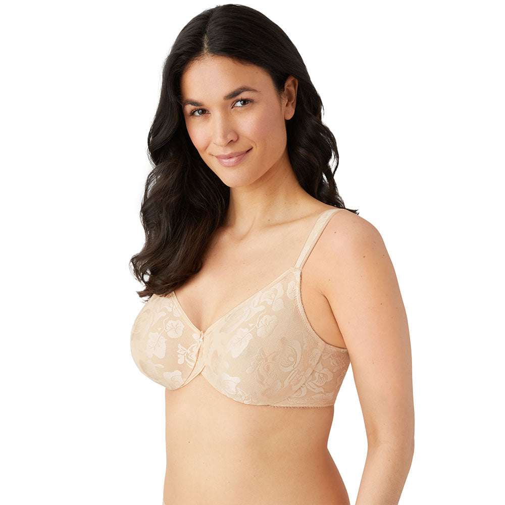 Non Padded Wired Full Coverage Plus Size Bra - Beige