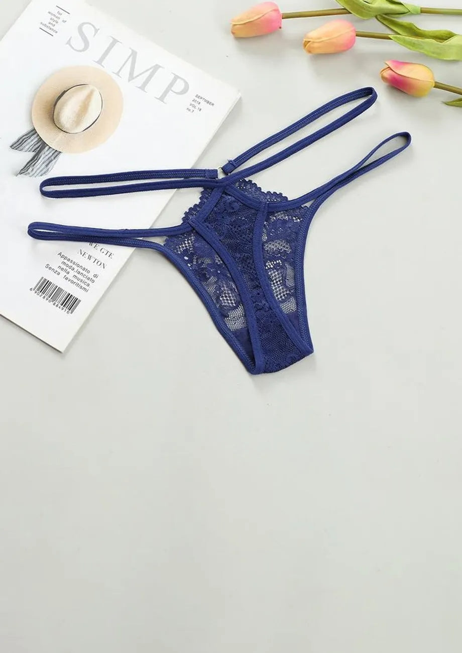 Low Waist Bikini Panty with Stringy Sides & Lace