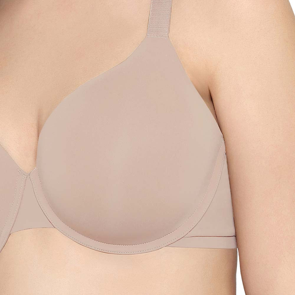 Padded Wired Full Cup Everyday Wear T-Shirt Bra - Beige