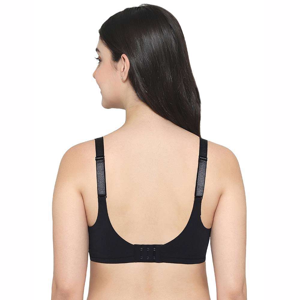 Padded Wired Full Cup Everyday Wear T-Shirt Bra - Black