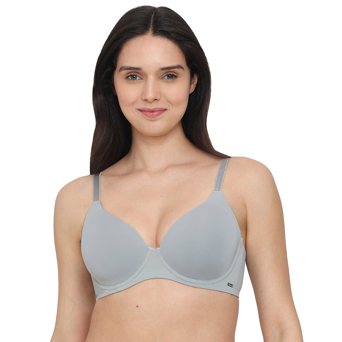 Padded Wired Full Cup Everyday Wear T-Shirt Bra - Grey