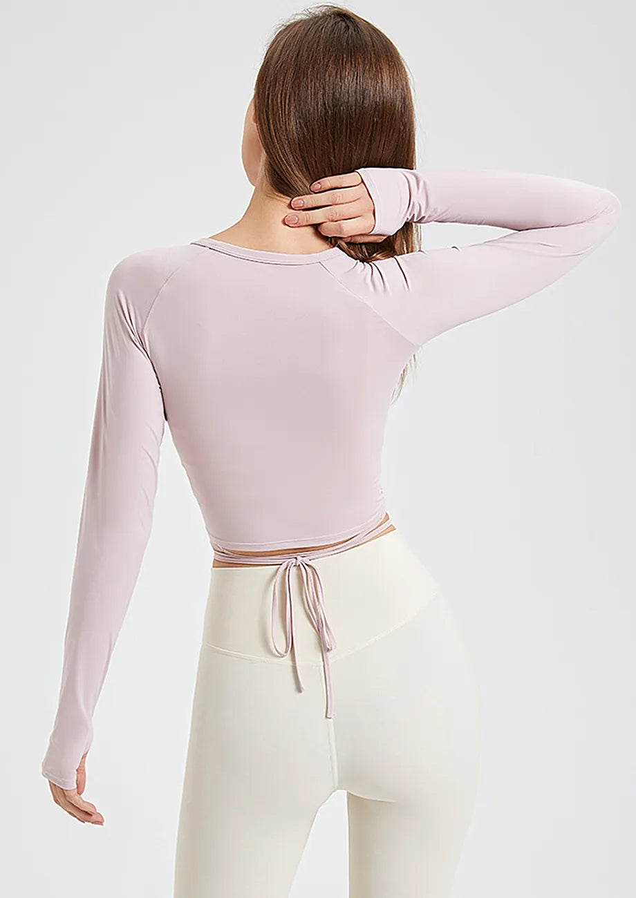 Pink Wrap-up Top With Thumbholes