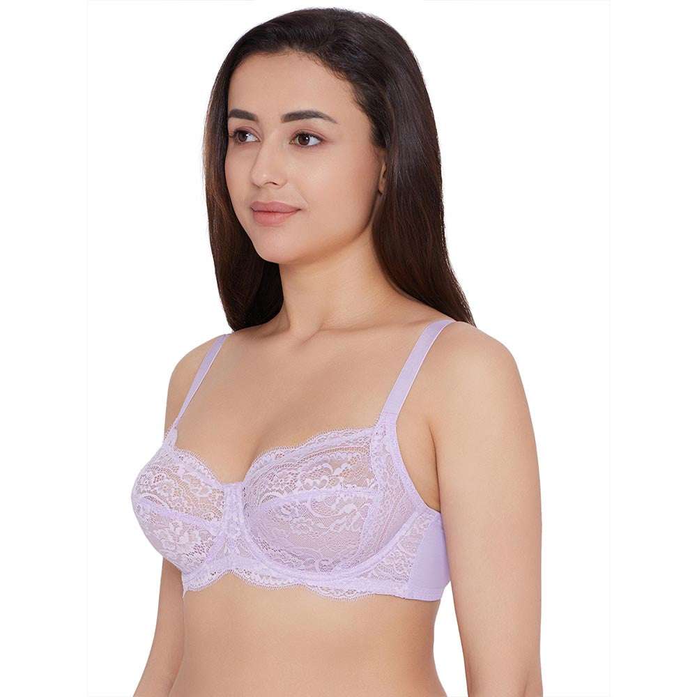 Non Padded Wired Full Cup Bridal Bra - Lavender