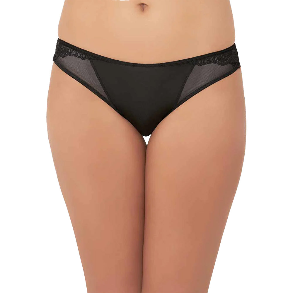 Low Waist Medium Coverage Bridal Panty - Black