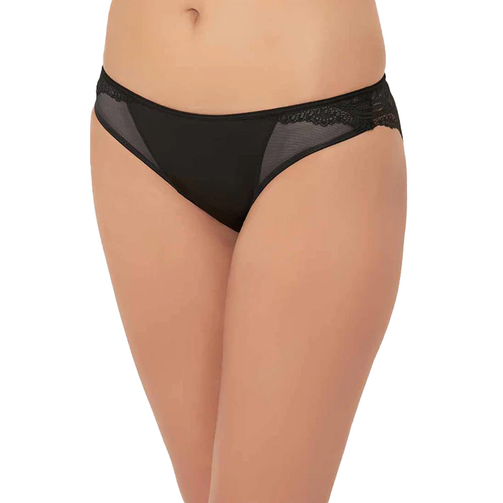Low Waist Medium Coverage Bridal Panty - Black