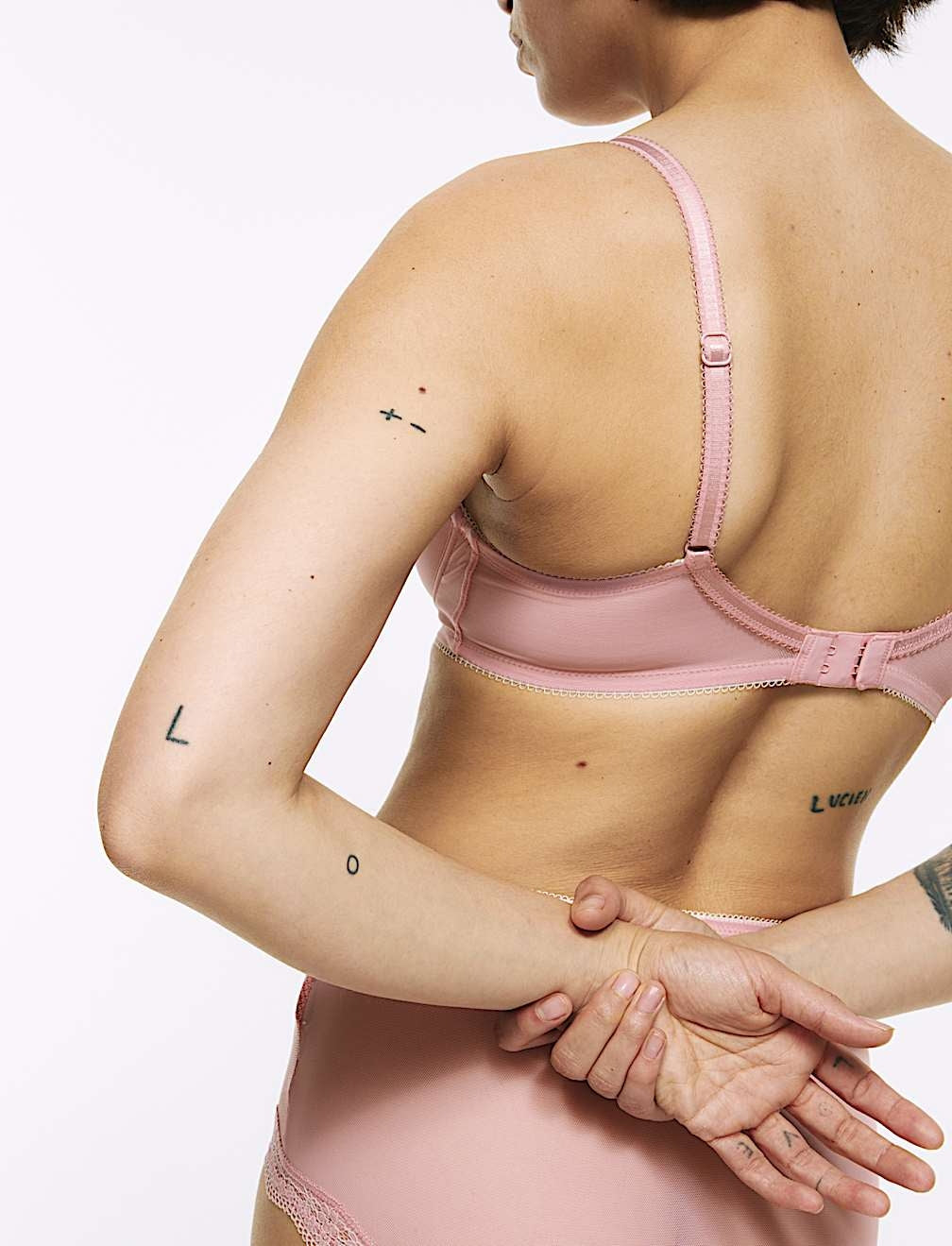 M&S Non-Wired Padded Full Cup Bra - Pink