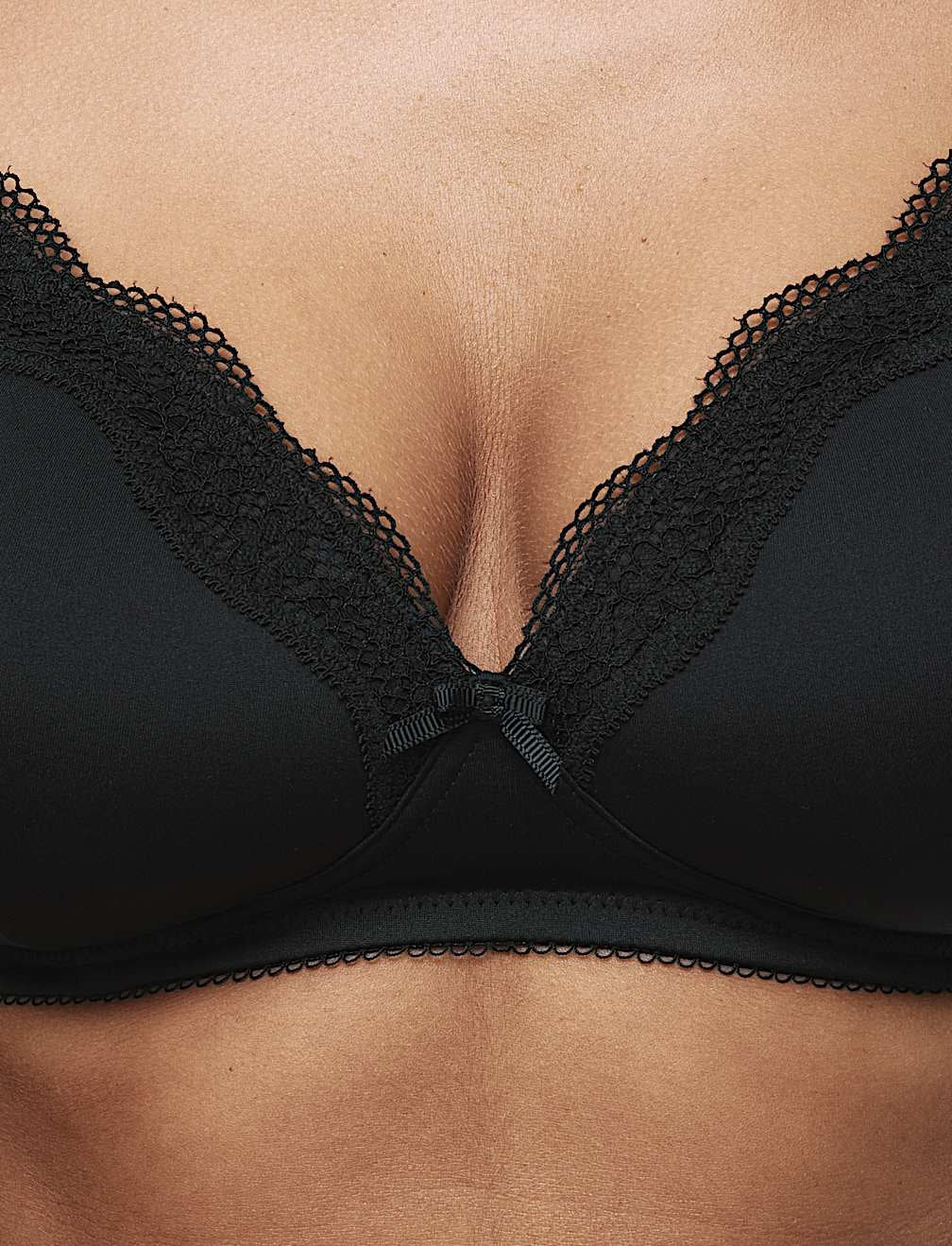 M&S Non-Wired Padded Full Cup Bra - Black