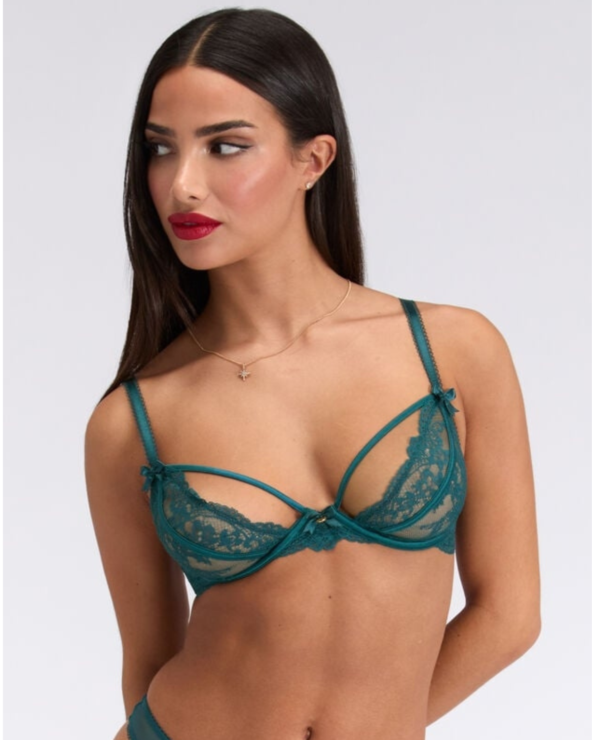 Non Padded Plunge Bra - Teal