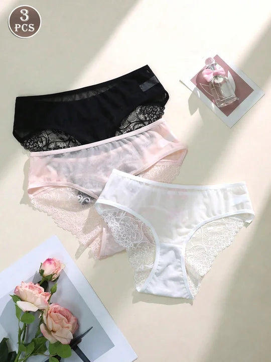 Multicolor Sexy Lace Briefs - Pack of 3