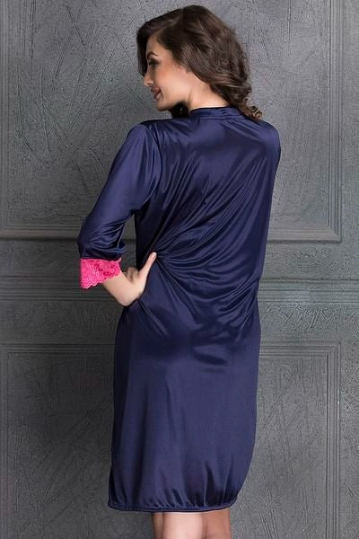 Short Night Dress & Robe - Satin - 2 Pc