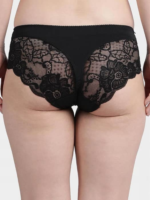 Black Beauty Hipster Decorative Lace Panty
