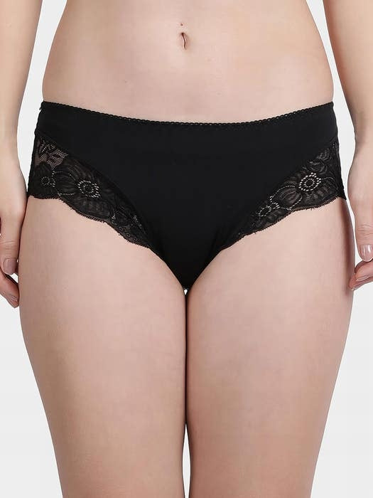 Black Beauty Hipster Decorative Lace Panty