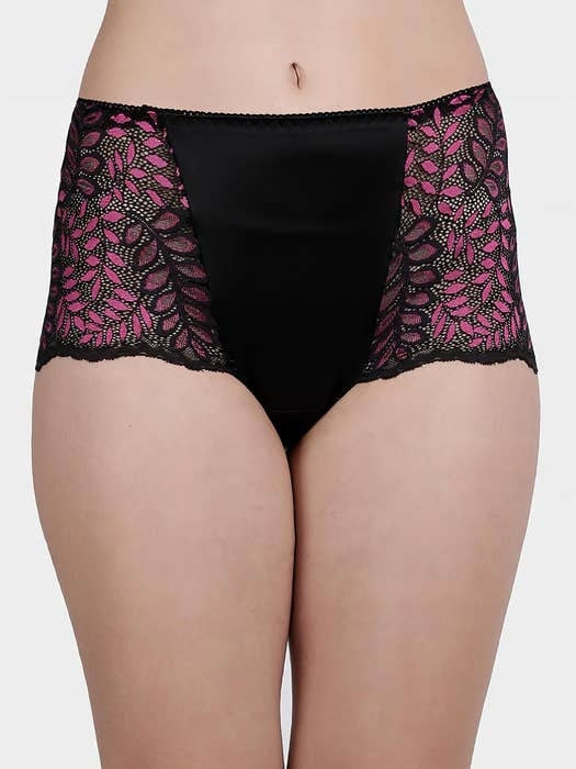 Black Pink Delicate Lace Panty