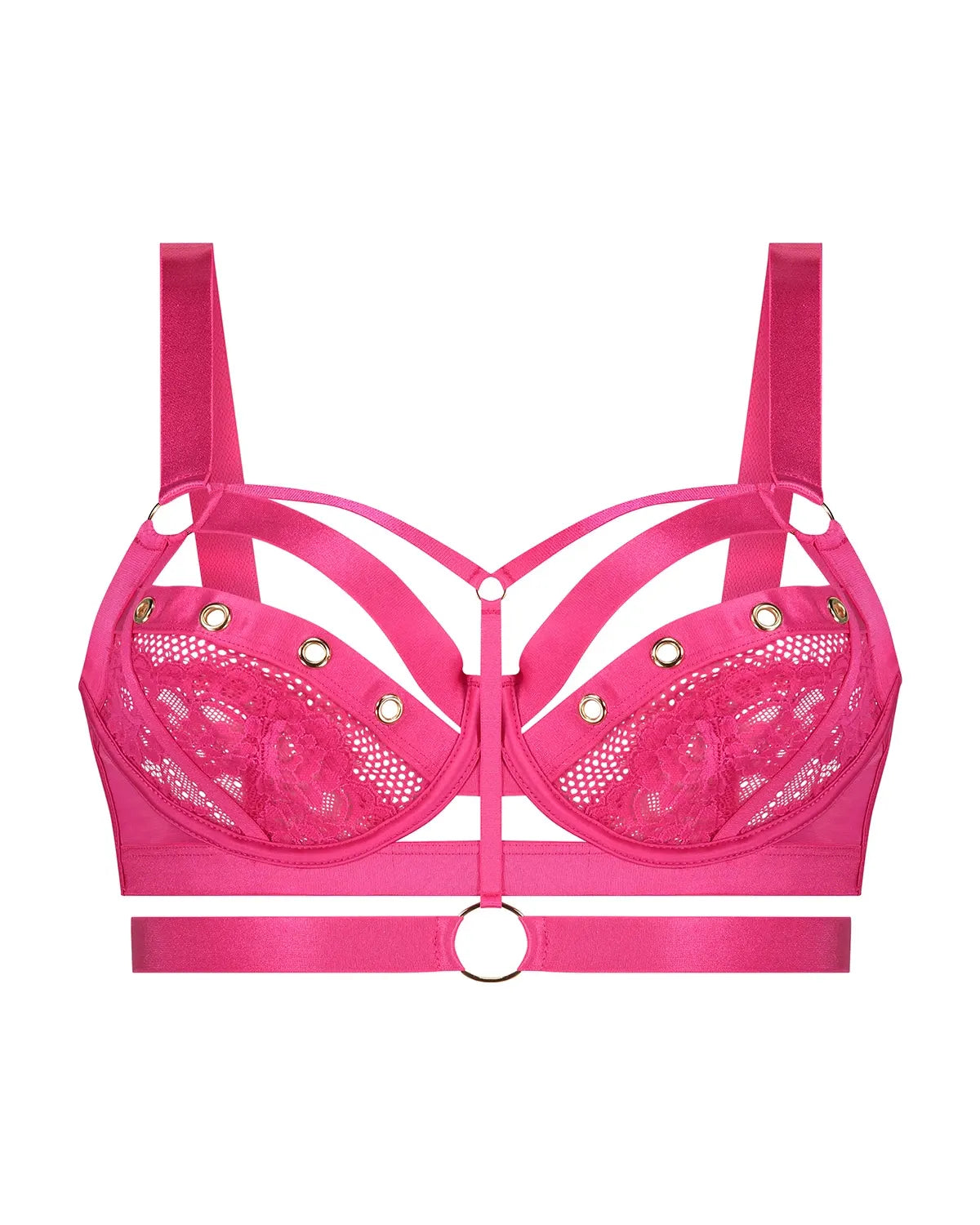 Non Padded Longline Underwired Bra - Pink