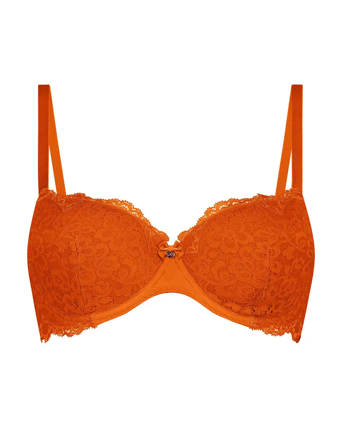 Orange Padded Underwired Bra